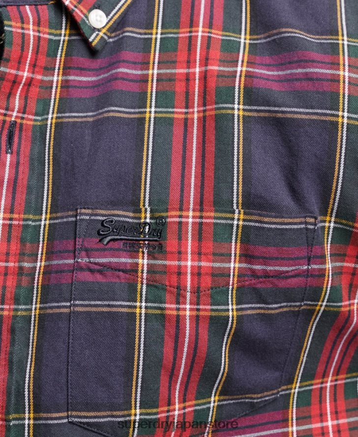 オーガニックコットン クラシックロンドン ボタンダウンシャツ 男性 Superdry 衣類 緑 2J62PZ203