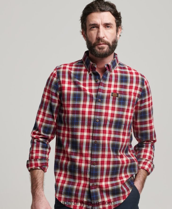 オーガニックコットン ヴィンテージ ランバージャック シャツ 男性 Superdry 衣類 赤 2J62PZ204