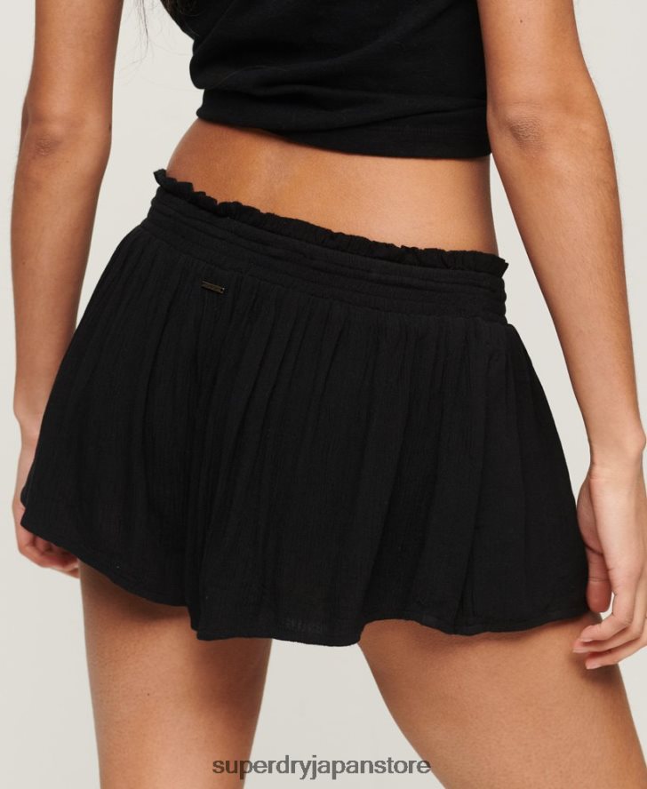 スモッキングビーチショーツ 女性 Superdry 衣類 黒 2J62PZ2049