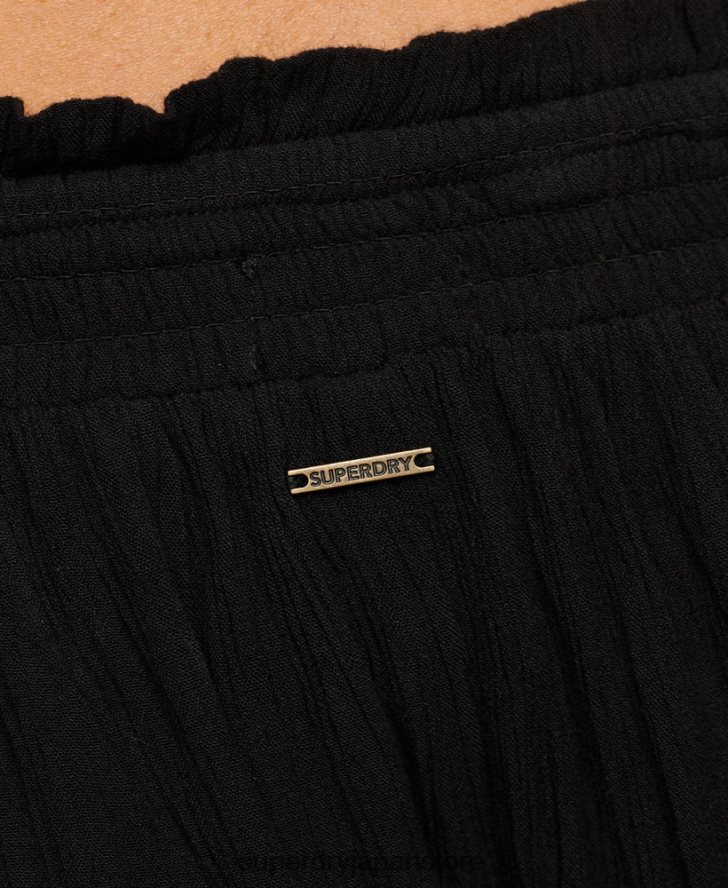 スモッキングビーチショーツ 女性 Superdry 衣類 黒 2J62PZ2049