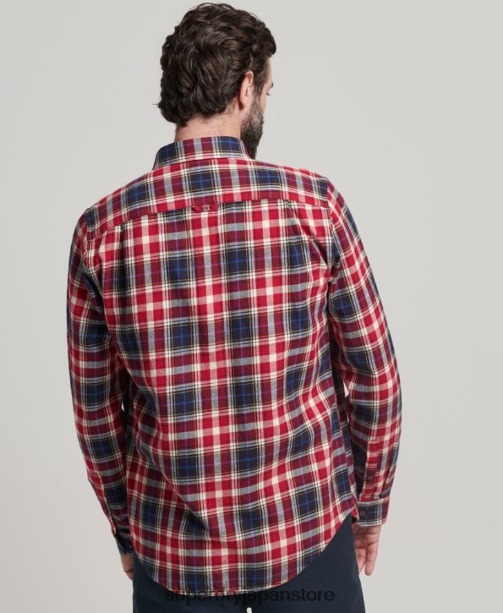オーガニックコットン ヴィンテージ ランバージャック シャツ 男性 Superdry 衣類 赤 2J62PZ204