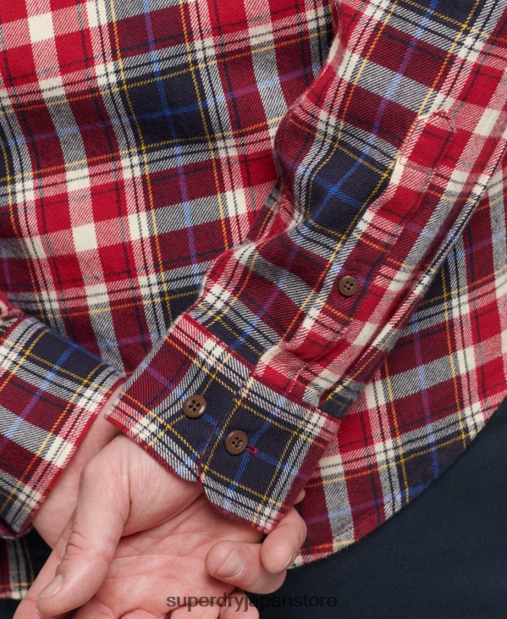 オーガニックコットン ヴィンテージ ランバージャック シャツ 男性 Superdry 衣類 赤 2J62PZ204