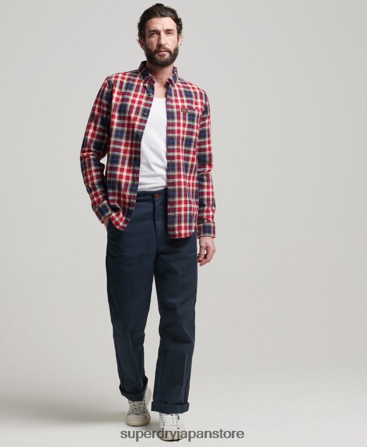 オーガニックコットン ヴィンテージ ランバージャック シャツ 男性 Superdry 衣類 赤 2J62PZ204