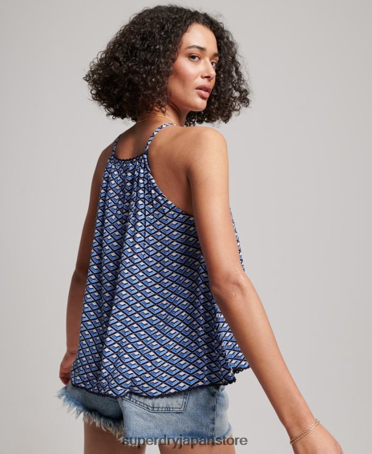 ホルタービーチキャミトップ 女性 Superdry 衣類 青 2J62PZ2052