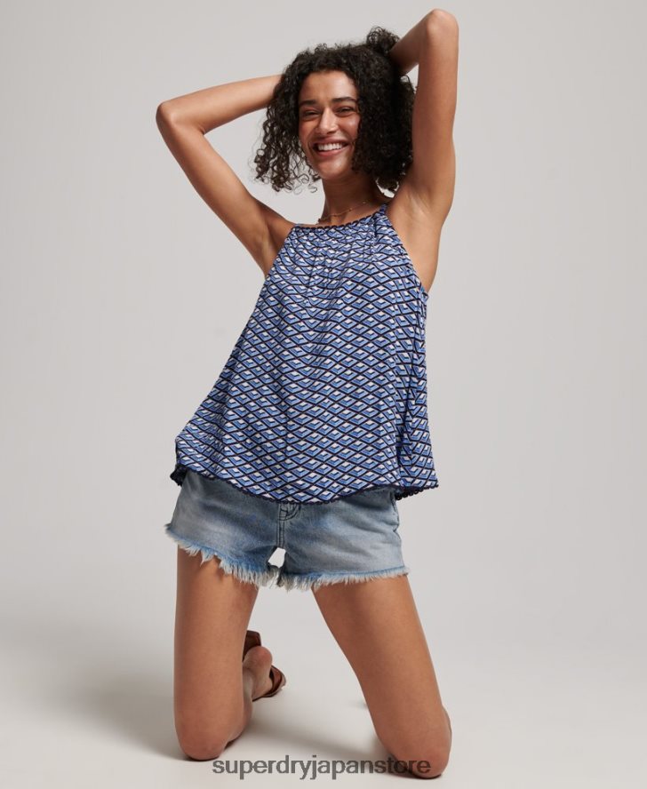 ホルタービーチキャミトップ 女性 Superdry 衣類 青 2J62PZ2052