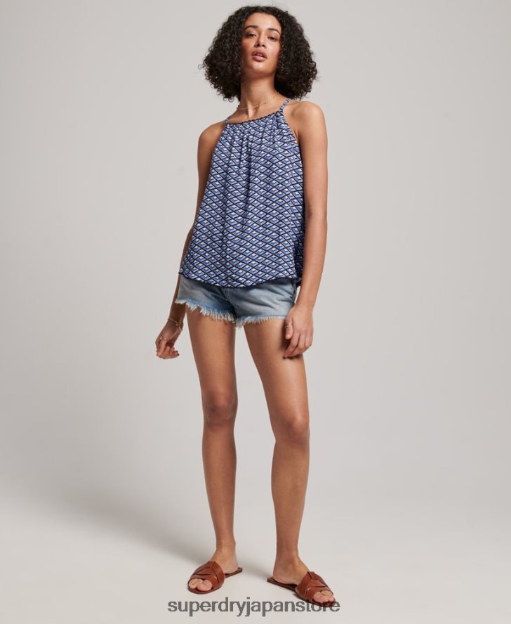 ホルタービーチキャミトップ 女性 Superdry 衣類 青 2J62PZ2052