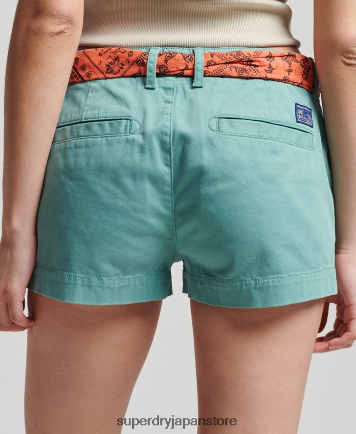 チノホットショーツ 女性 Superdry 衣類 緑 2J62PZ2053