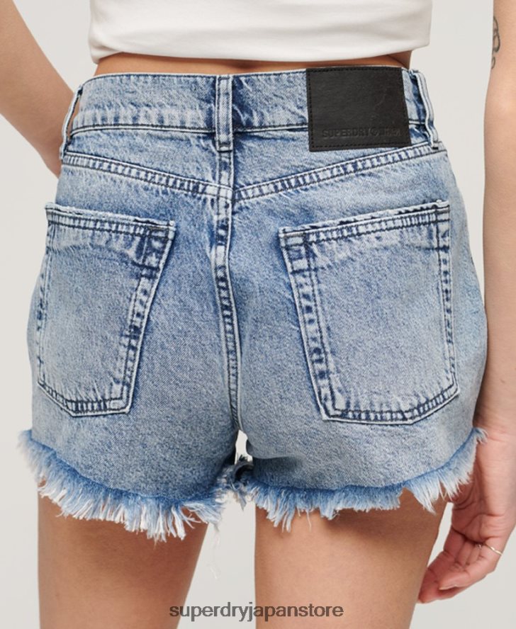 ハイライズデニムショートパンツ 女性 Superdry 衣類 ライトブルー 2J62PZ2061