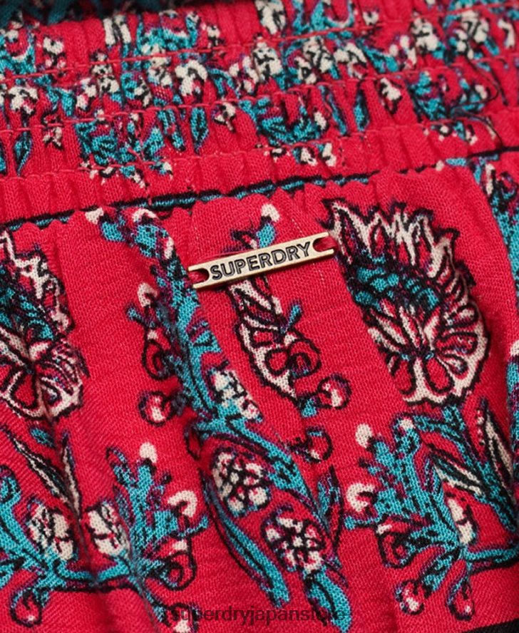スモッキングビーチショーツ 女性 Superdry 衣類 ピンク 2J62PZ2076