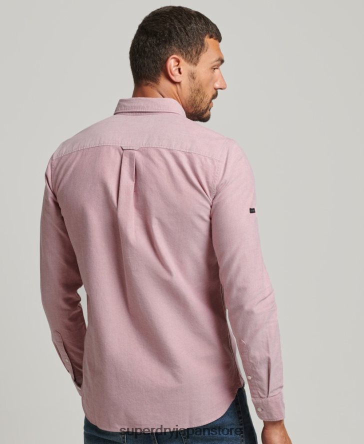 オーガニックコットンユニオックスフォードシャツ 男性 Superdry 衣類 赤 2J62PZ207
