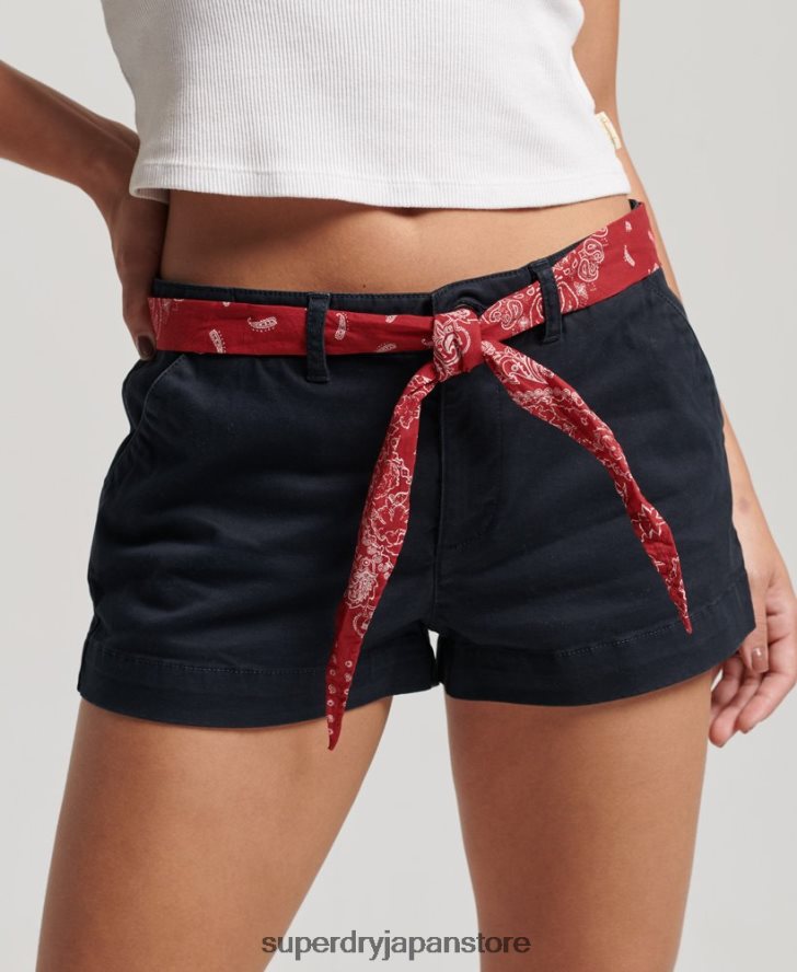 チノホットショーツ 女性 Superdry 衣類 海軍 2J62PZ2093