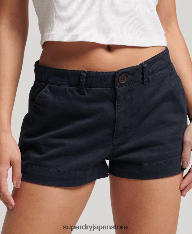 チノホットショーツ 女性 Superdry 衣類 海軍 2J62PZ2093