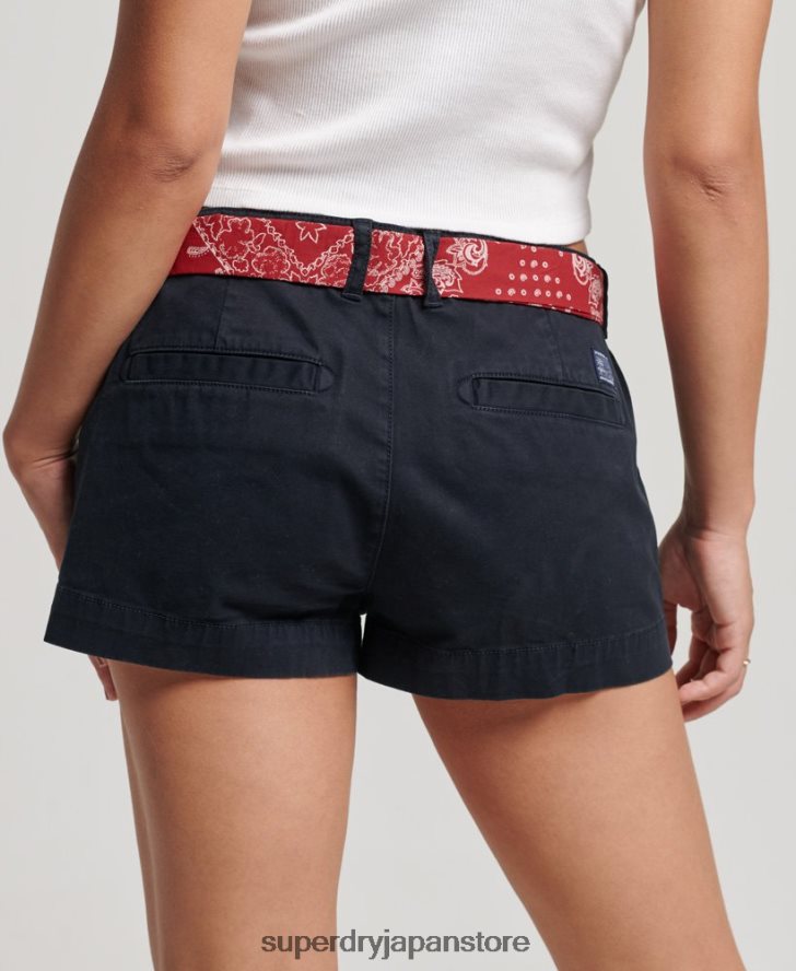 チノホットショーツ 女性 Superdry 衣類 海軍 2J62PZ2093