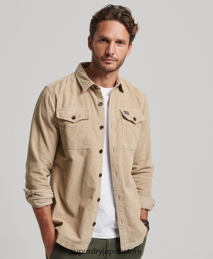 ヴィンテージコードオーバーシャ​​ツ 男性 Superdry 衣類 茶色 2J62PZ210