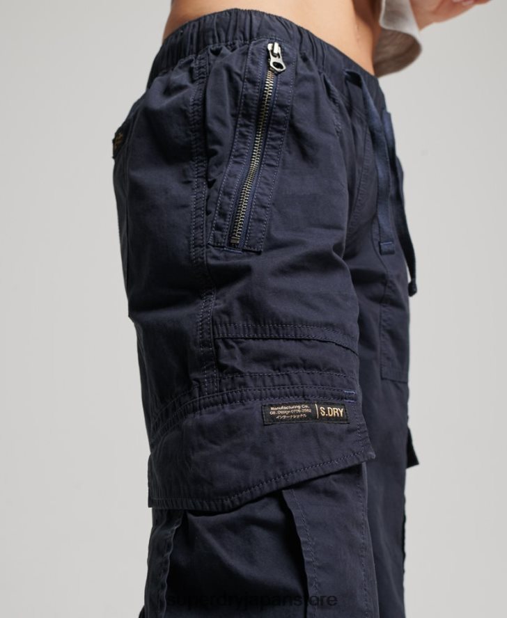 ローライズワイドレッグカーゴパンツ 女性 Superdry 衣類 海軍 2J62PZ2103