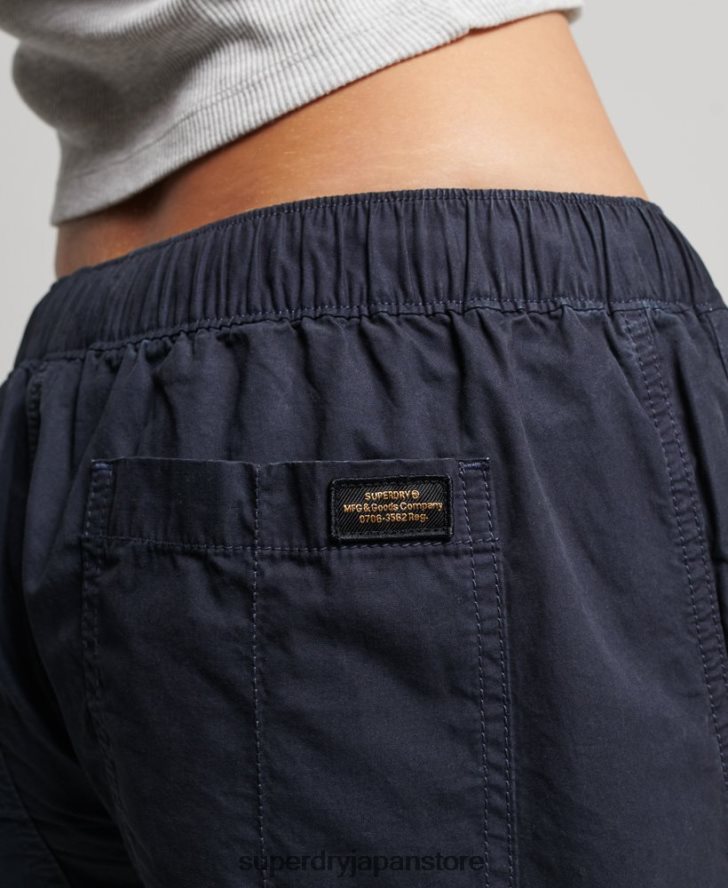 ローライズワイドレッグカーゴパンツ 女性 Superdry 衣類 海軍 2J62PZ2103