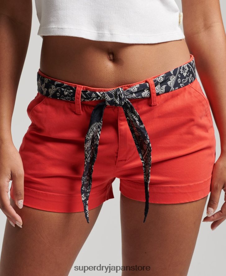 チノホットショーツ 女性 Superdry 衣類 赤 2J62PZ2104