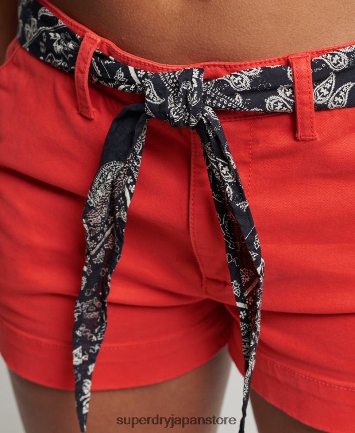 チノホットショーツ 女性 Superdry 衣類 赤 2J62PZ2104