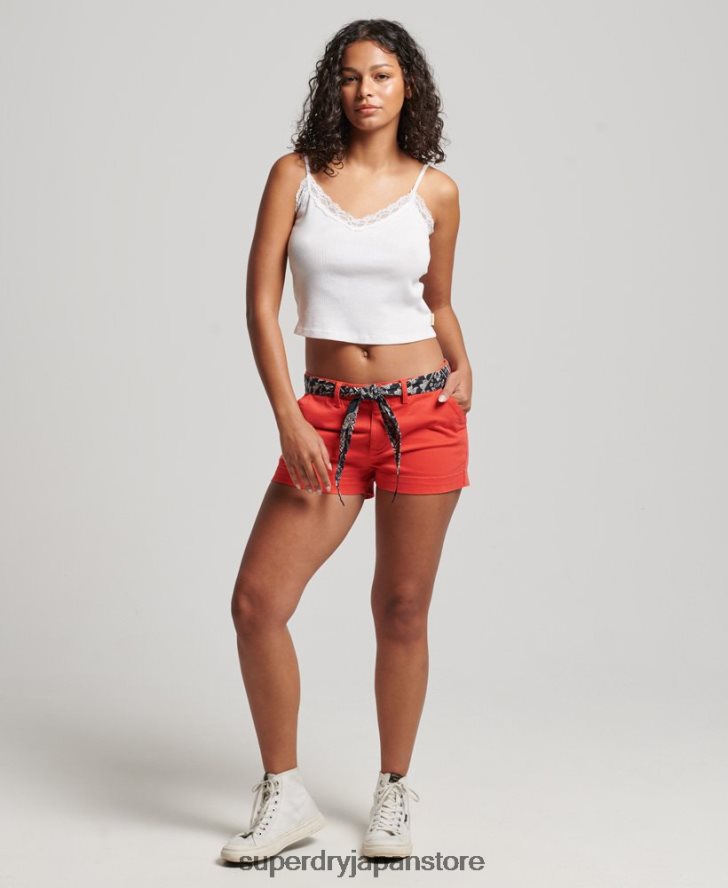 チノホットショーツ 女性 Superdry 衣類 赤 2J62PZ2104