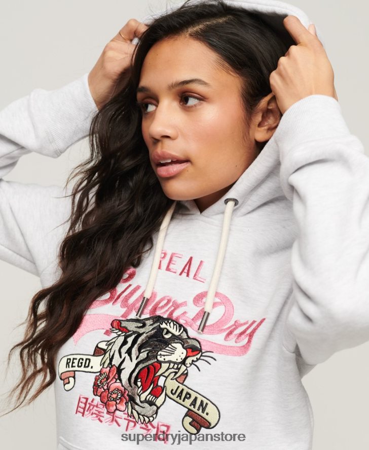 ヴィンテージロゴナラティブパーカー 女性 Superdry 衣類 ライトグレー 2J62PZ2108