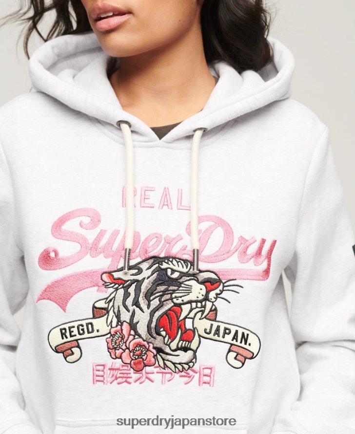 ヴィンテージロゴナラティブパーカー 女性 Superdry 衣類 ライトグレー 2J62PZ2108