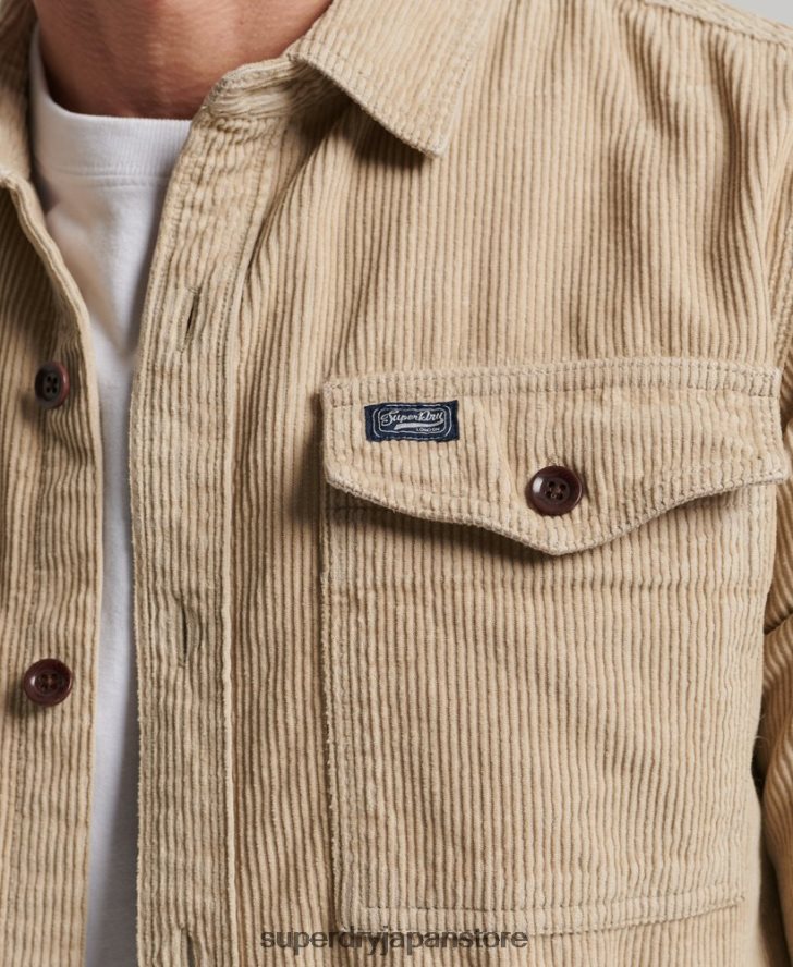 ヴィンテージコードオーバーシャ​​ツ 男性 Superdry 衣類 茶色 2J62PZ210