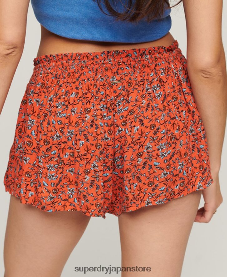 スモッキングビーチショーツ 女性 Superdry 衣類 オレンジ 2J62PZ2112