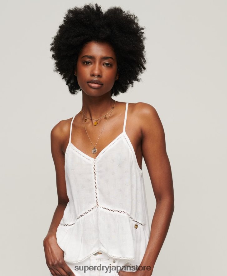 ラダートリムキャミトップ 女性 Superdry 衣類 白 2J62PZ2131