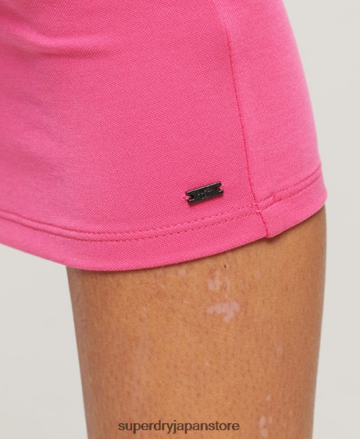 スクエアネックジャージーミディド​​レス 女性 Superdry 衣類 ピンク 2J62PZ2132