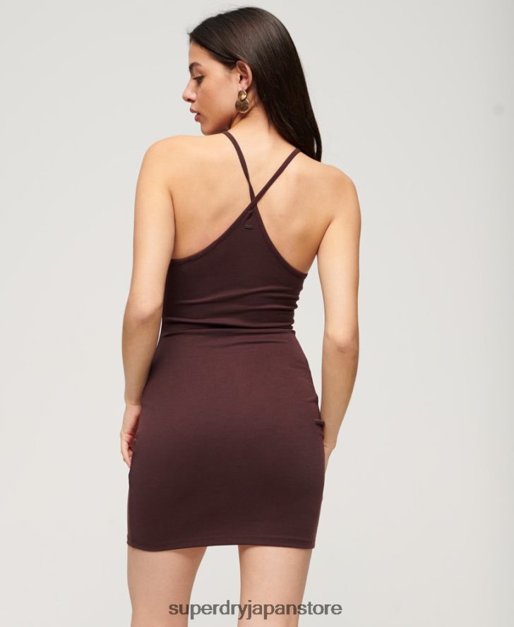 ストラップ付きレーサージャージミニドレス 女性 Superdry 衣類 茶色 2J62PZ2141
