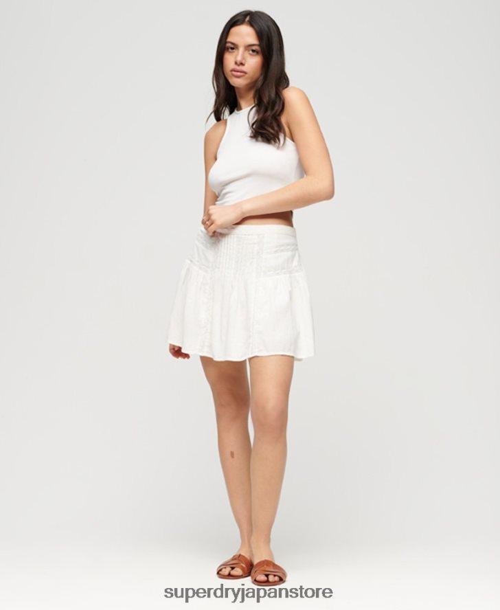 レーストリムミニスカート 女性 Superdry 衣類 クリーム 2J62PZ2145