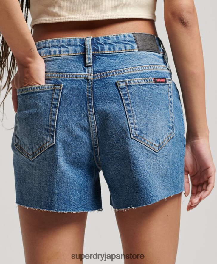 ミッドライズスリムショーツ 女性 Superdry 衣類 青 2J62PZ2146