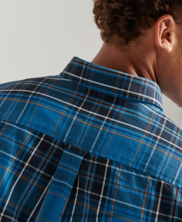 コットンチェックマーチャントシャツ 男性 Superdry 衣類 青 2J62PZ214