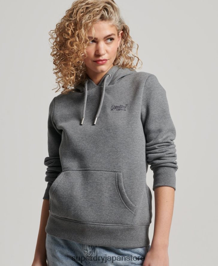 ヴィンテージロゴ刺繍パーカー 女性 Superdry 衣類 グレー 2J62PZ2151