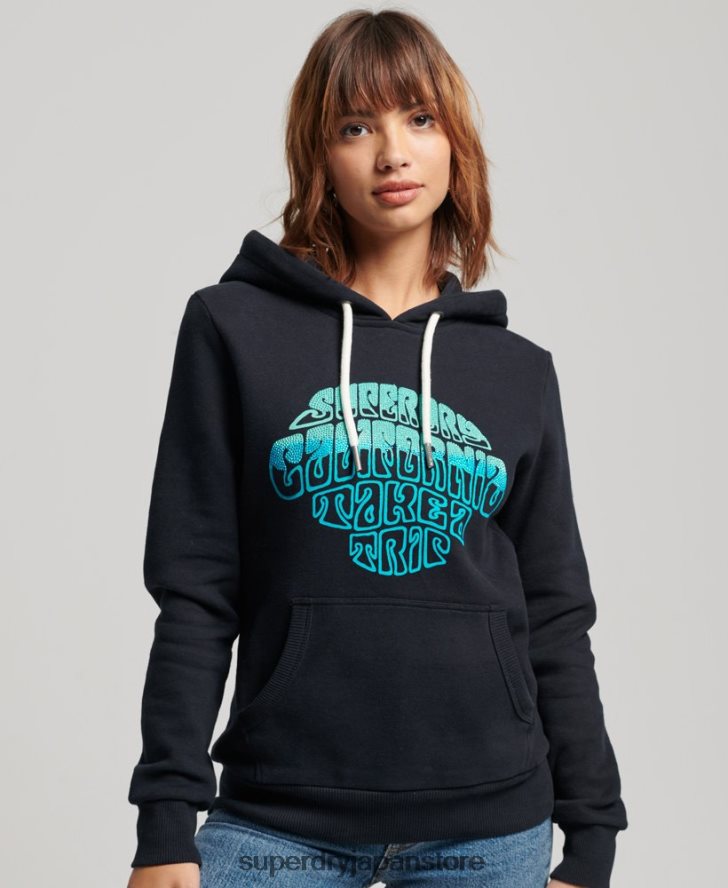 装飾パーカー 女性 Superdry 衣類 海軍 2J62PZ2160