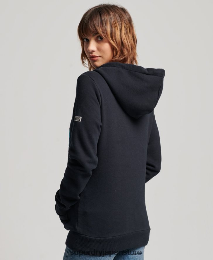 装飾パーカー 女性 Superdry 衣類 海軍 2J62PZ2160