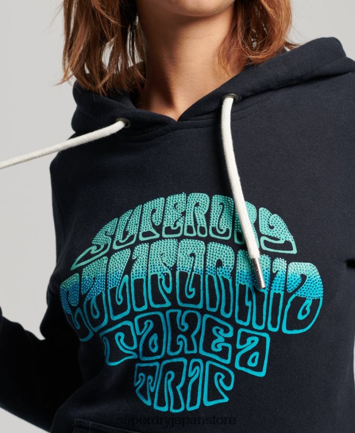 装飾パーカー 女性 Superdry 衣類 海軍 2J62PZ2160
