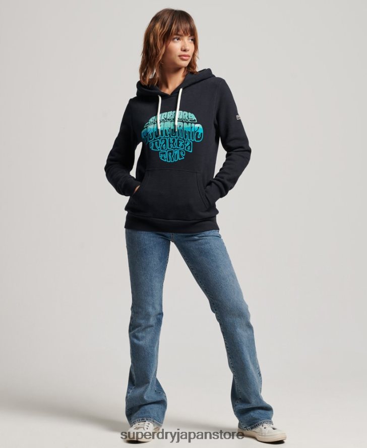 装飾パーカー 女性 Superdry 衣類 海軍 2J62PZ2160