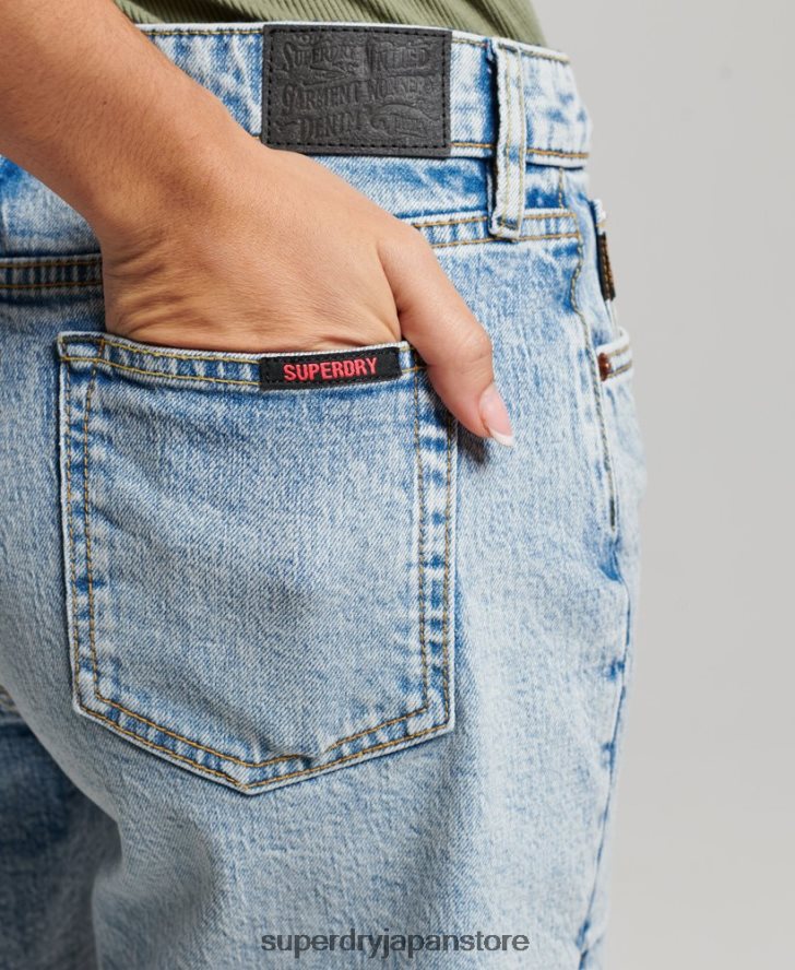 ミッドライズは短くカットオフ 女性 Superdry 衣類 ライトブルー 2J62PZ2161