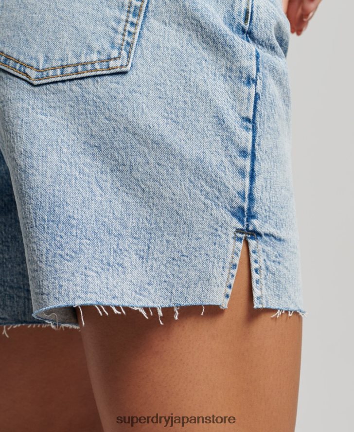 ミッドライズは短くカットオフ 女性 Superdry 衣類 ライトブルー 2J62PZ2161