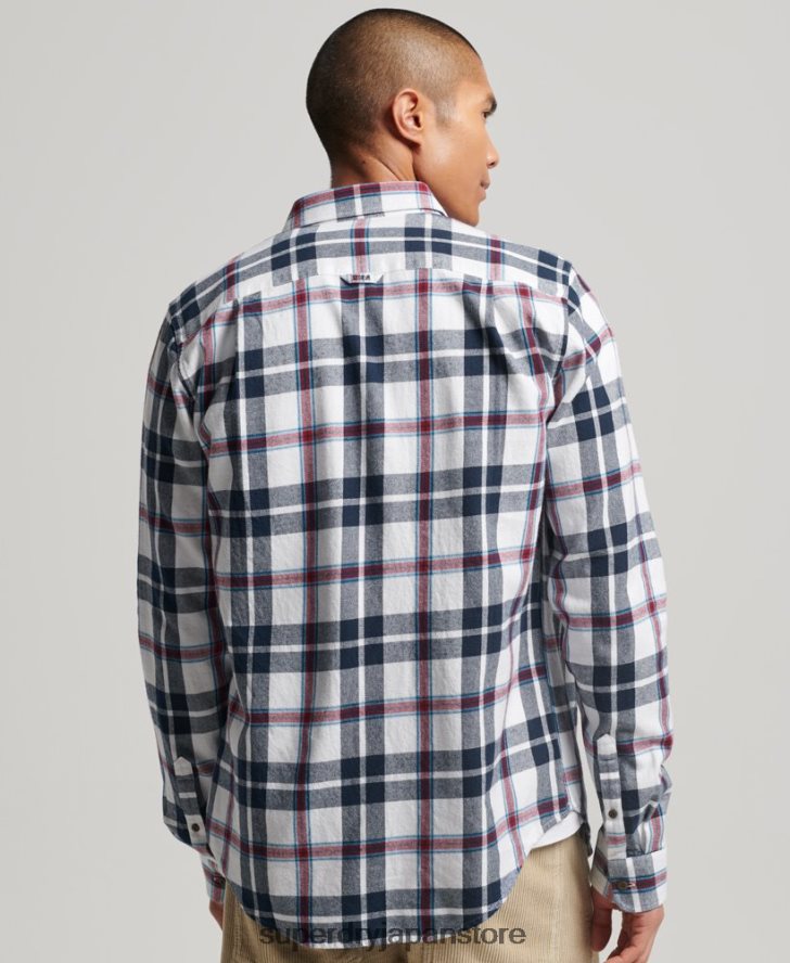 オーガニックコットン ヴィンテージ ランバージャック シャツ 男性 Superdry 衣類 白 2J62PZ216