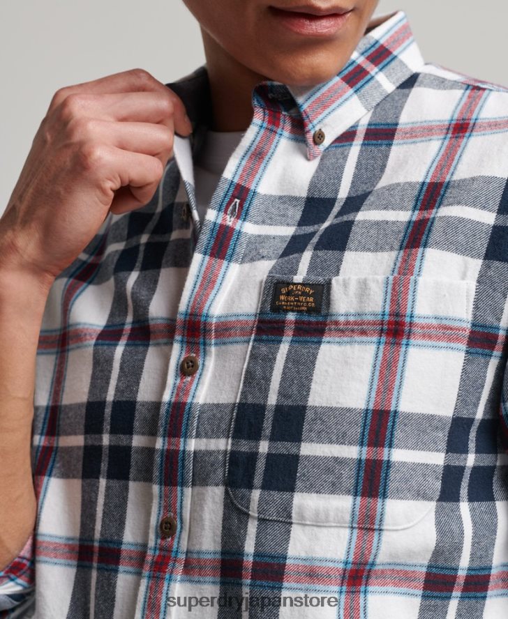 オーガニックコットン ヴィンテージ ランバージャック シャツ 男性 Superdry 衣類 白 2J62PZ216