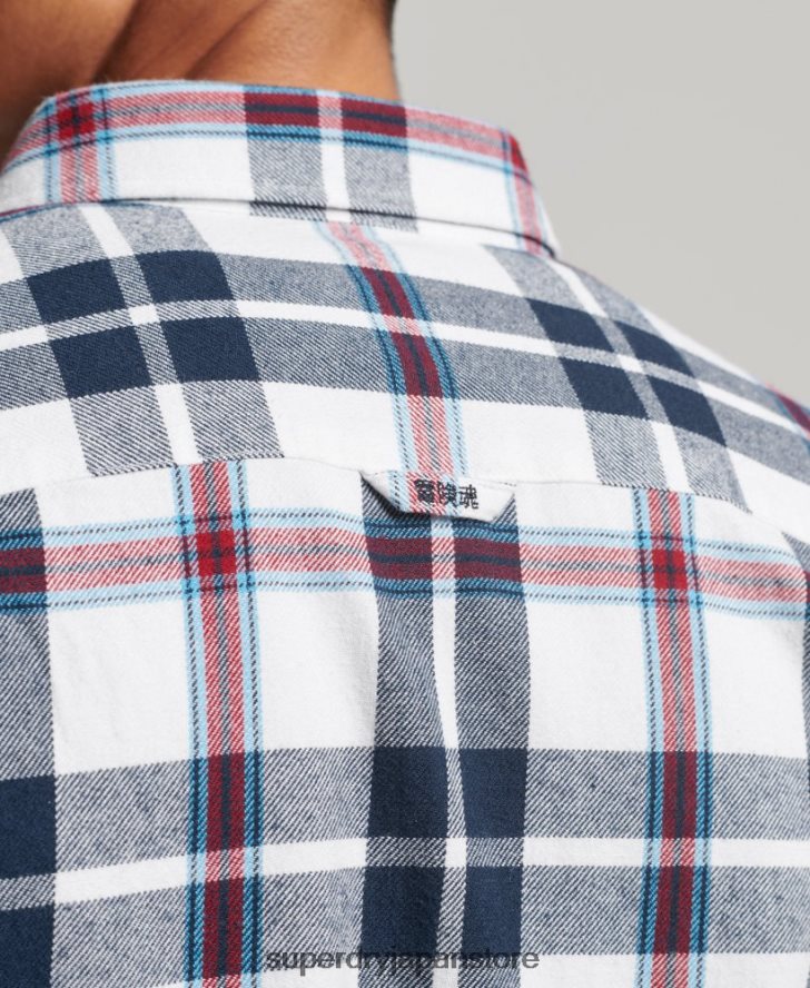 オーガニックコットン ヴィンテージ ランバージャック シャツ 男性 Superdry 衣類 白 2J62PZ216