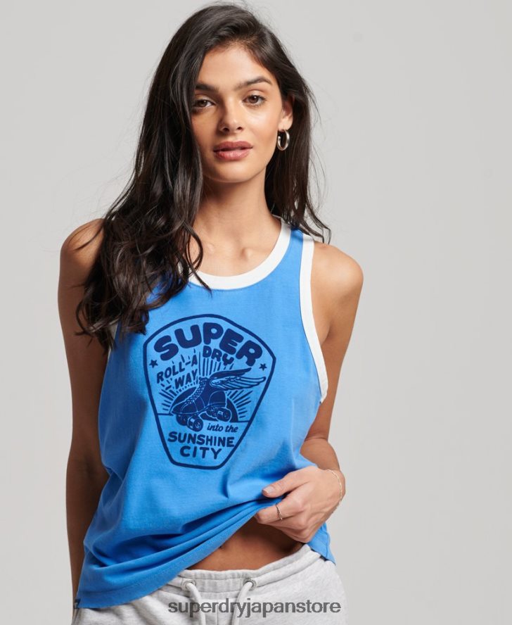 ヴィンテージロールウィズベスト 女性 Superdry 衣類 青 2J62PZ2174