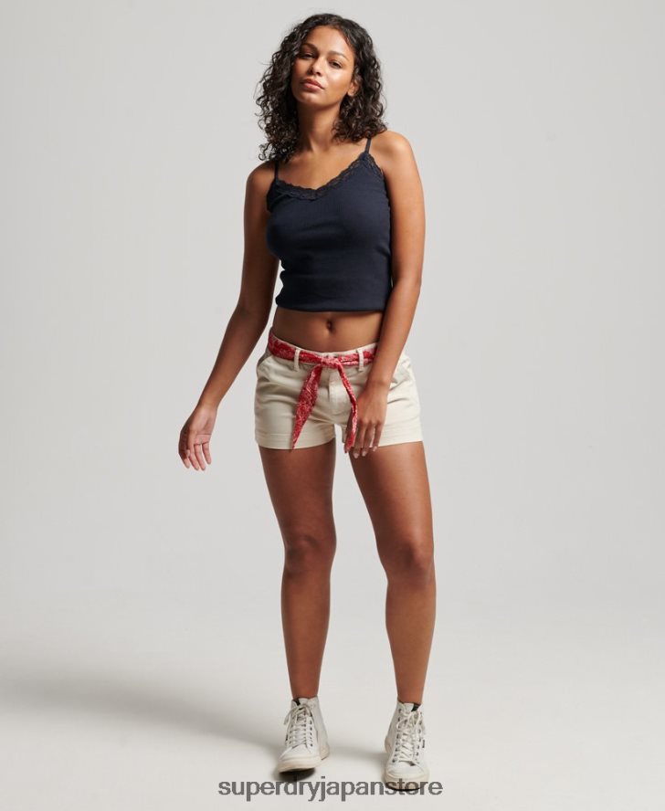 チノホットショーツ 女性 Superdry 衣類 クリーム 2J62PZ2177