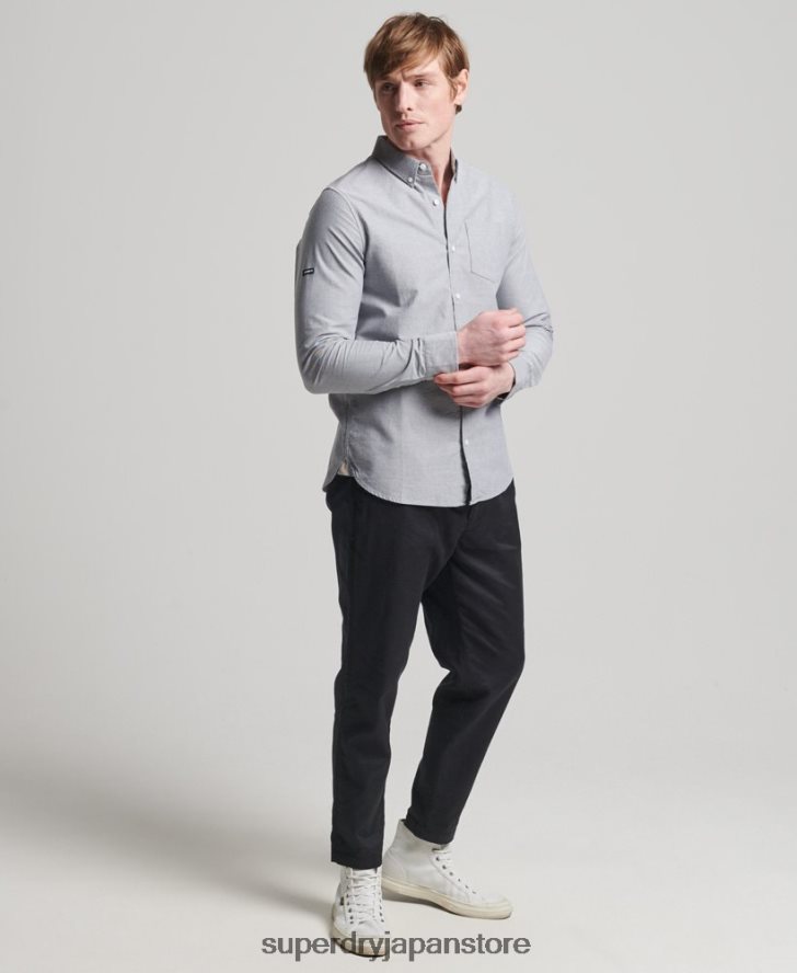 オーガニックコットンユニオックスフォードシャツ 男性 Superdry 衣類 グレー 2J62PZ217