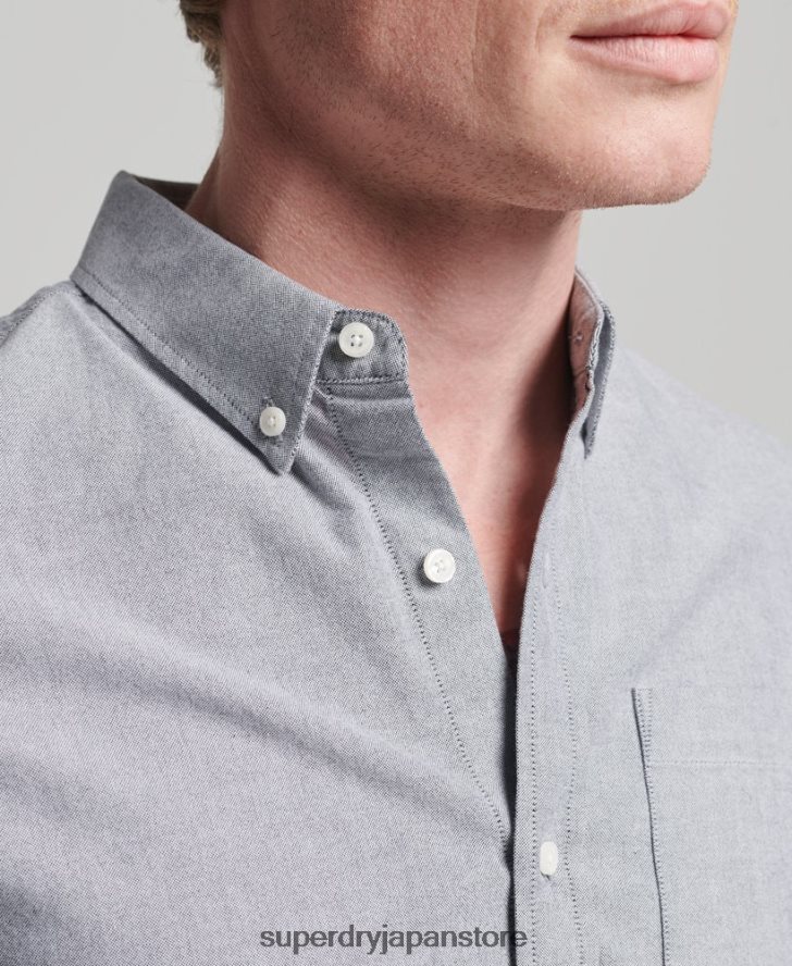 オーガニックコットンユニオックスフォードシャツ 男性 Superdry 衣類 グレー 2J62PZ217