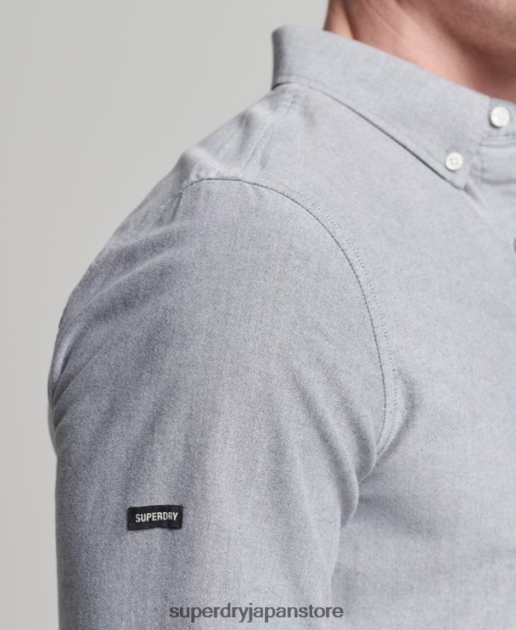 オーガニックコットンユニオックスフォードシャツ 男性 Superdry 衣類 グレー 2J62PZ217