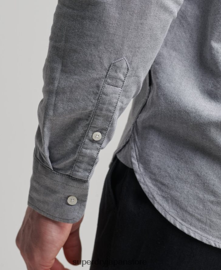 オーガニックコットンユニオックスフォードシャツ 男性 Superdry 衣類 グレー 2J62PZ217