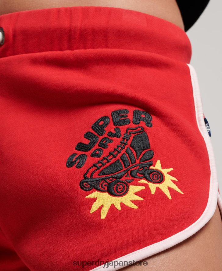 ヴィンテージロールウィズイットジャージーショーツ 女性 Superdry 衣類 赤 2J62PZ2180